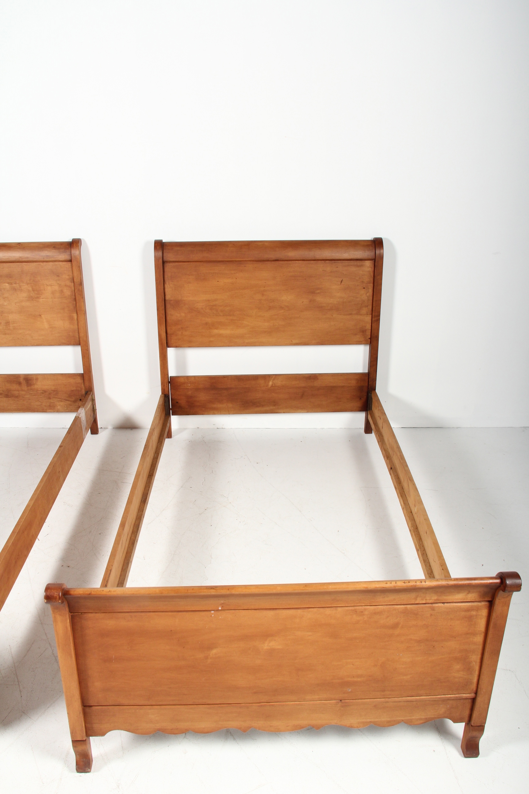 Pair of Maple Sleigh Beds