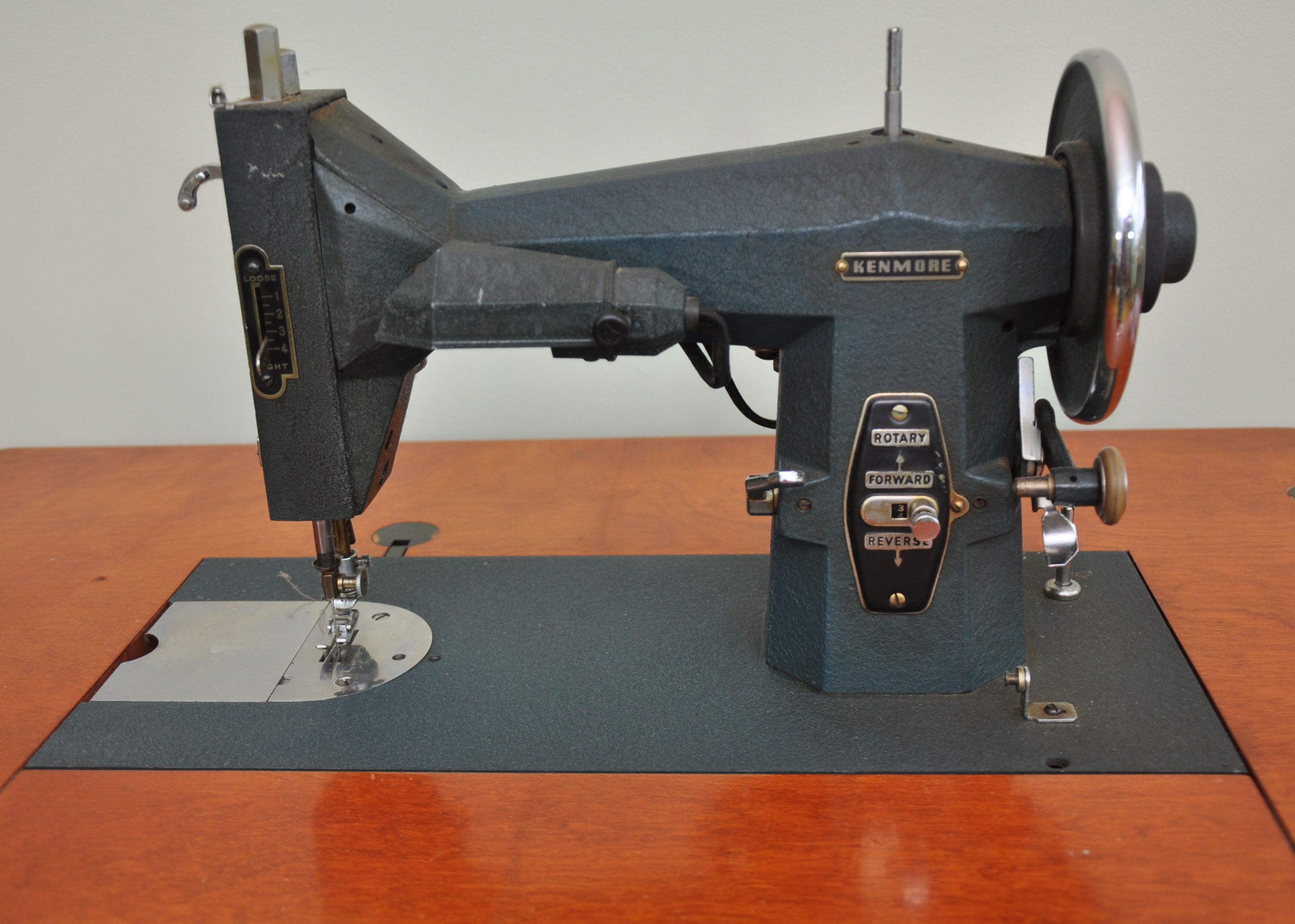 Asian Style Teak Fold Out Sewing Machine Table