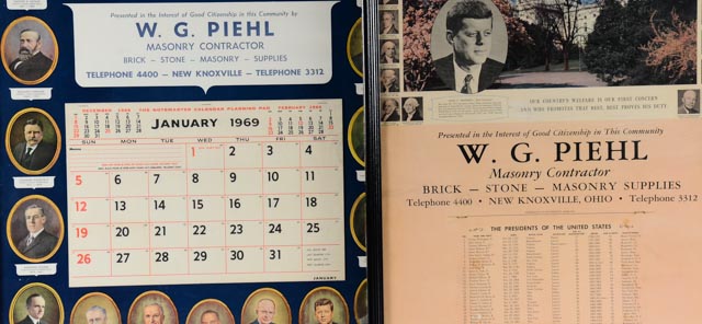 Two 1960s Presidential Themed Advertisement Poster Calendars
