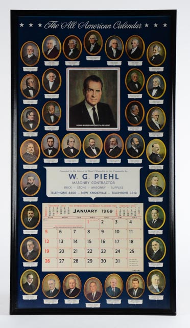 Two 1960s Presidential Themed Advertisement Poster Calendars