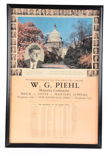 Two 1960s Presidential Themed Advertisement Poster Calendars