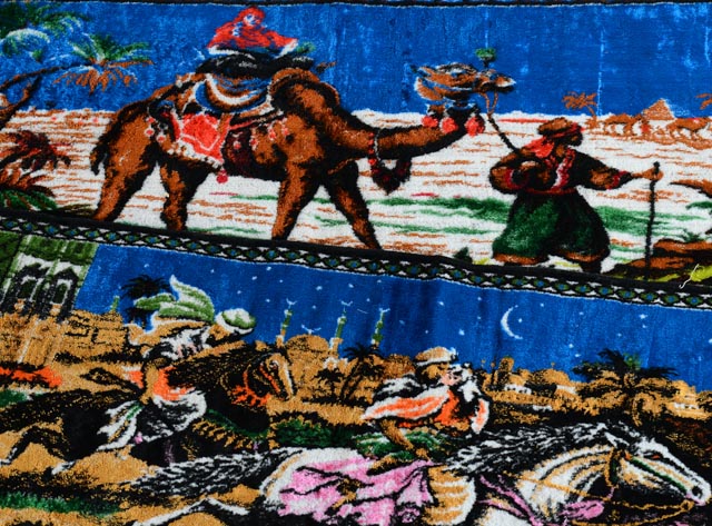 Two Vintage Scenic Wall Tapestry Rugs