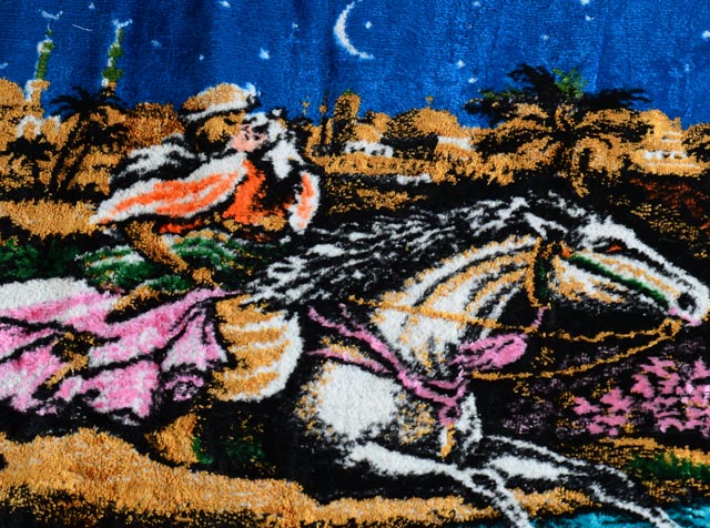 Two Vintage Scenic Wall Tapestry Rugs