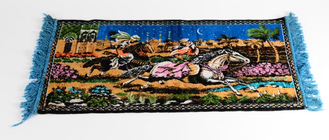 Two Vintage Scenic Wall Tapestry Rugs