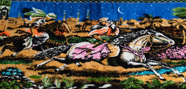 Two Vintage Scenic Wall Tapestry Rugs