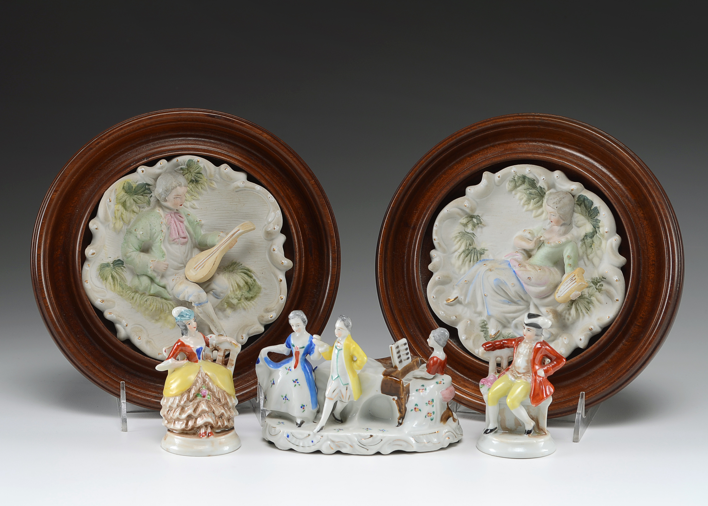 Vintage Porcelain Figurines and Chase Plaques