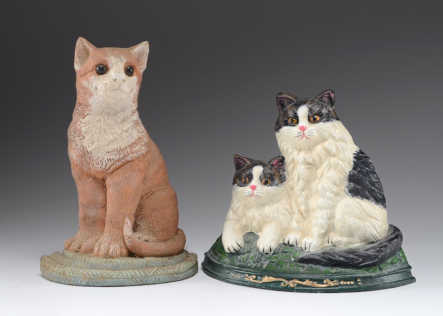 Pair of Ceramic Cat Figurines
