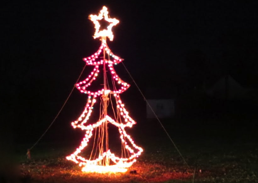 Large Outdoor Lit Wire Frame Christmas Tree
