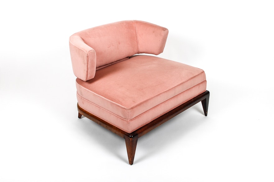 Pink Mid Century Modern Slipper Chair