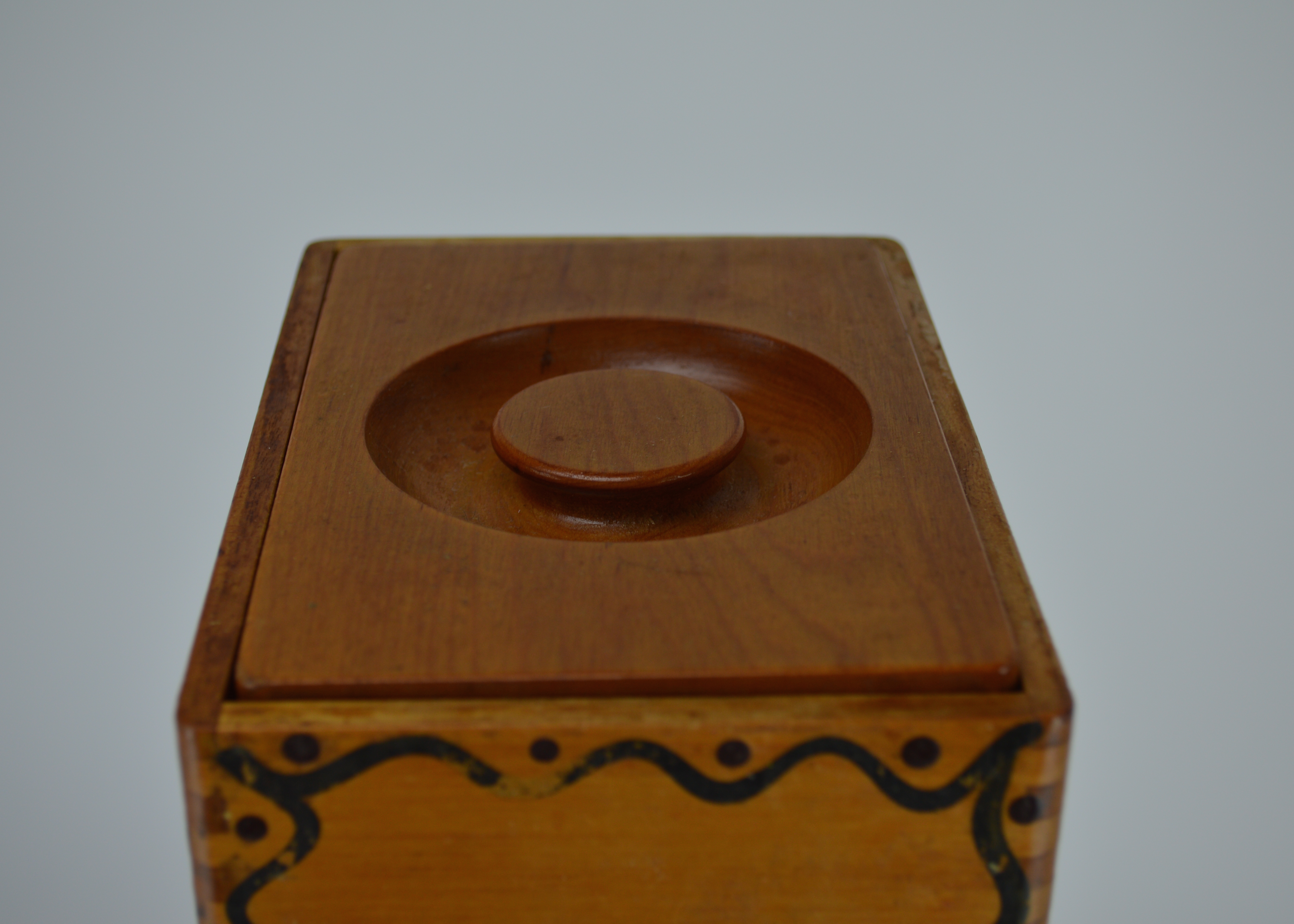Rooster Themed Wood 'Woodpecker Ware' Canisters and Bread Box