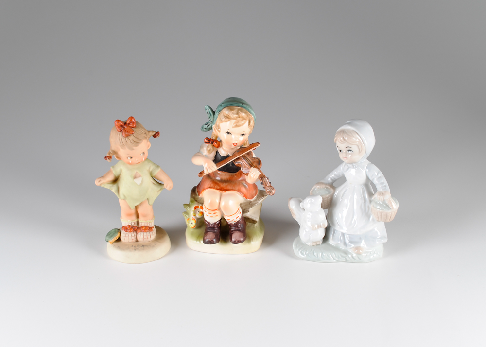 Group of Three Porcelain Little Girl Figurines