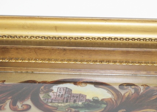 Federal Hall Mirror with Eglomise Reverse Painting