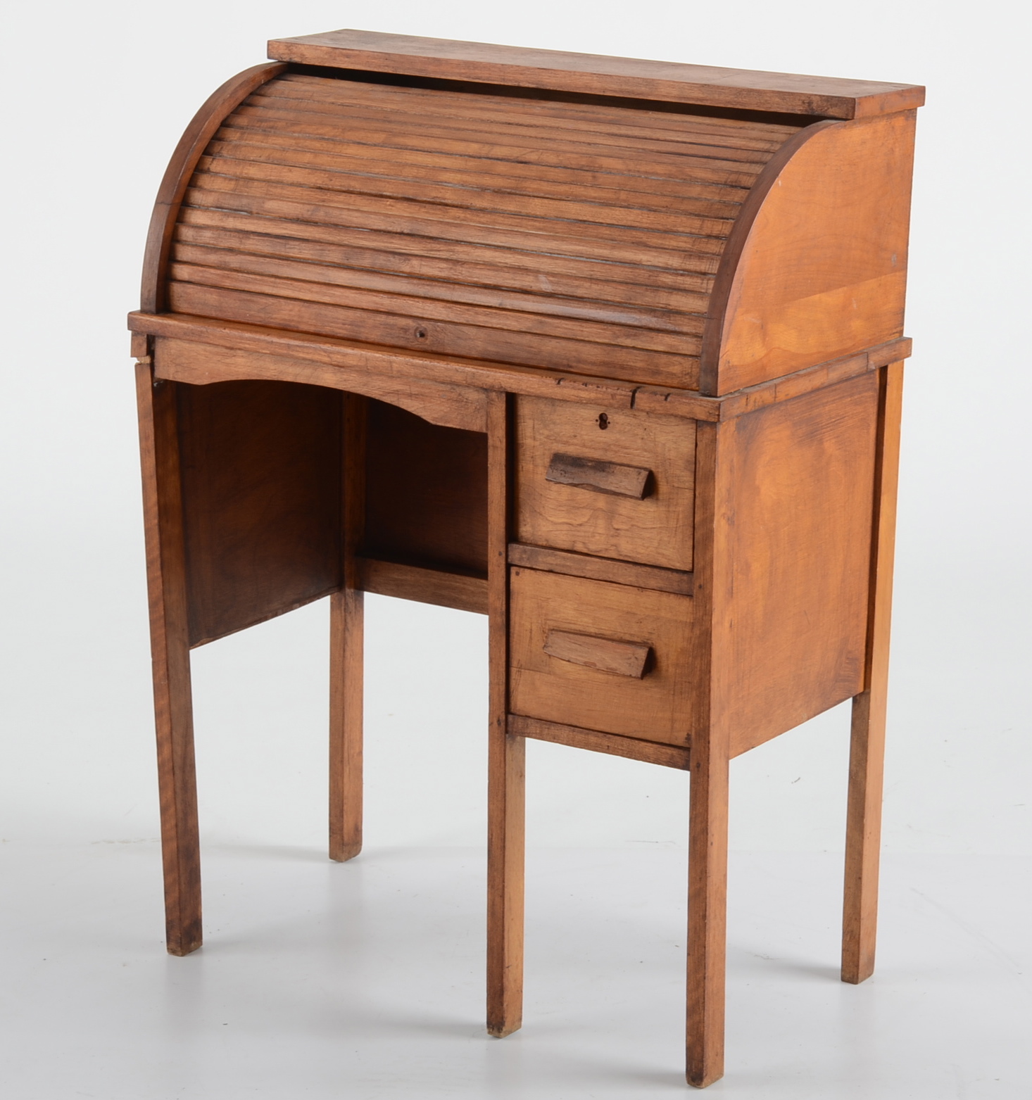 Vintage Miniature Roll-Top Desk and Chair