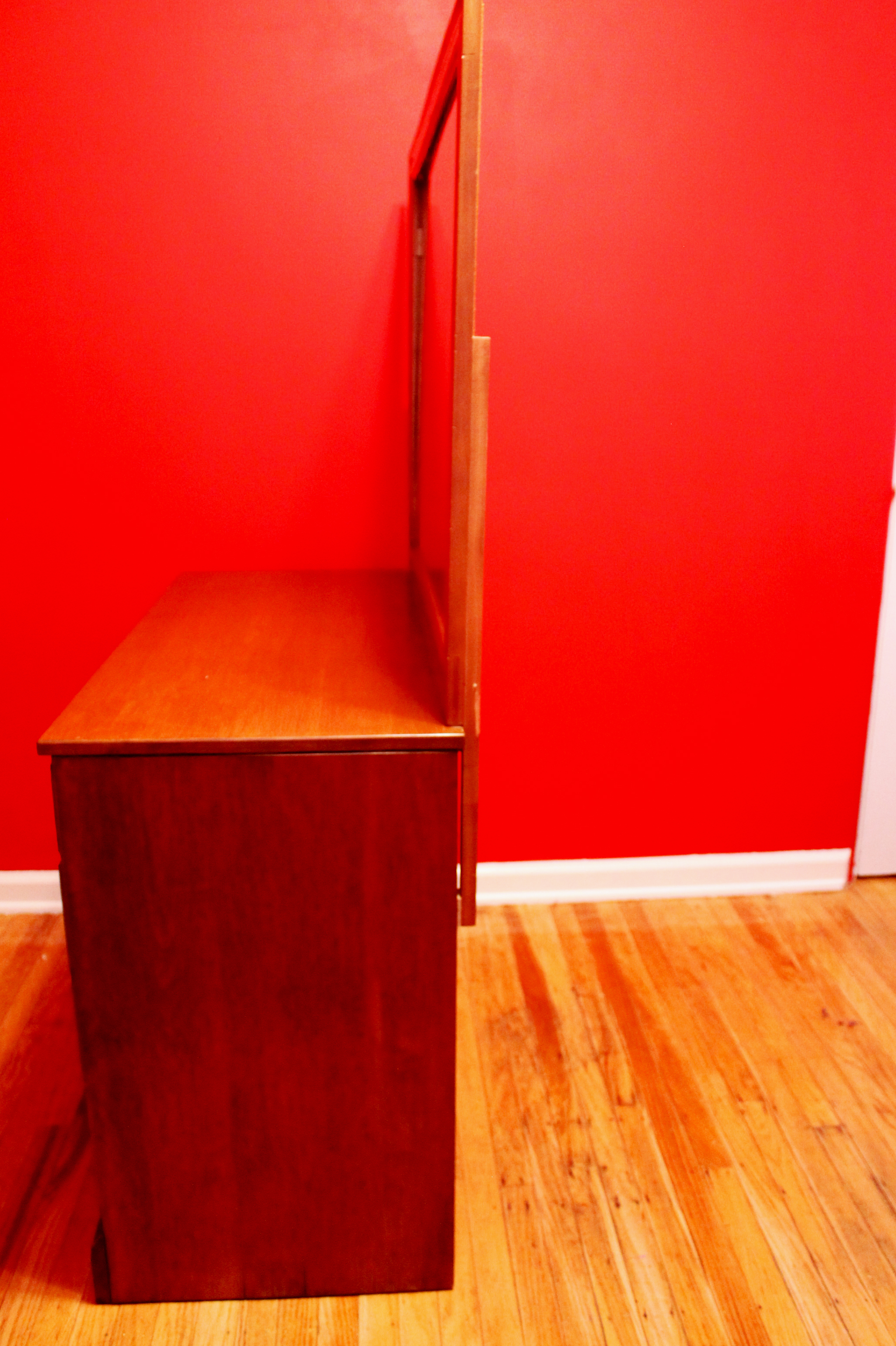 Vintage Kling Colonial Solid Maple Dresser with Framed Mirror