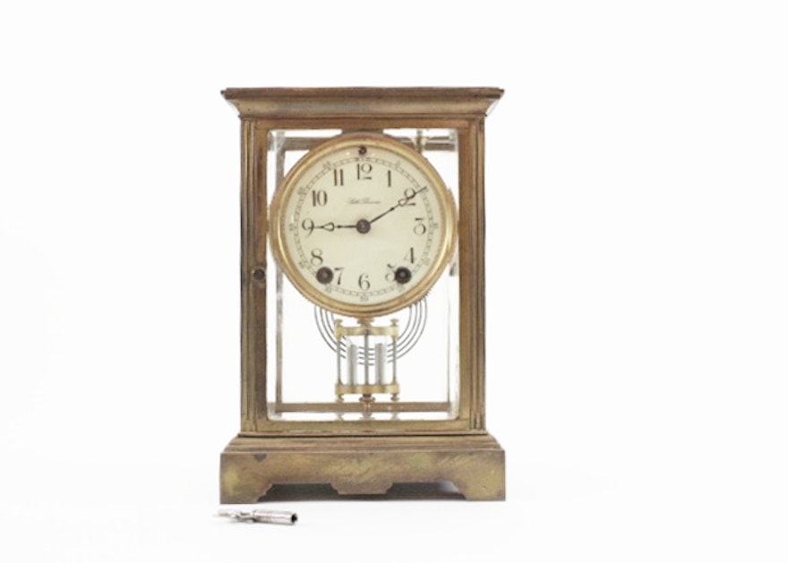 Antique Brass Seth Thomas Empire Clock Circa 1920