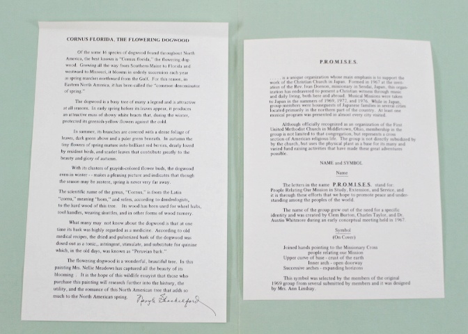 Signed "Dogwood" Print by Nellie Meadows 315/1000