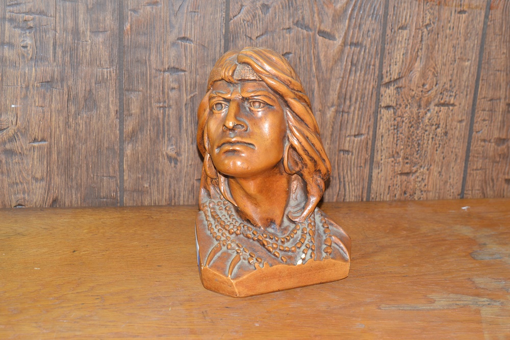 Vintage Chalkware Native American Bust