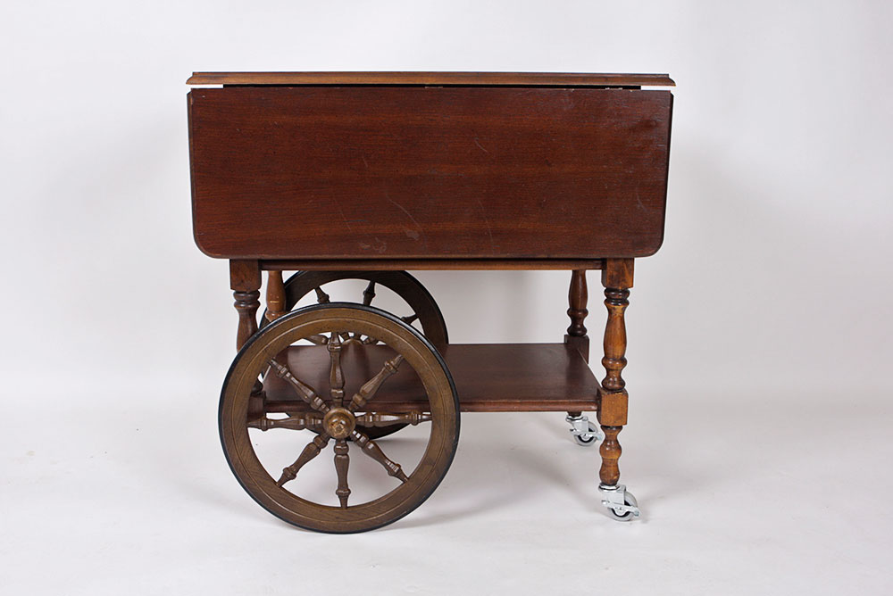 Vintage Wooden Tea Cart on Casters