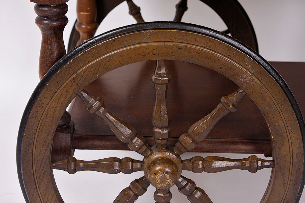 Vintage Wooden Tea Cart on Casters