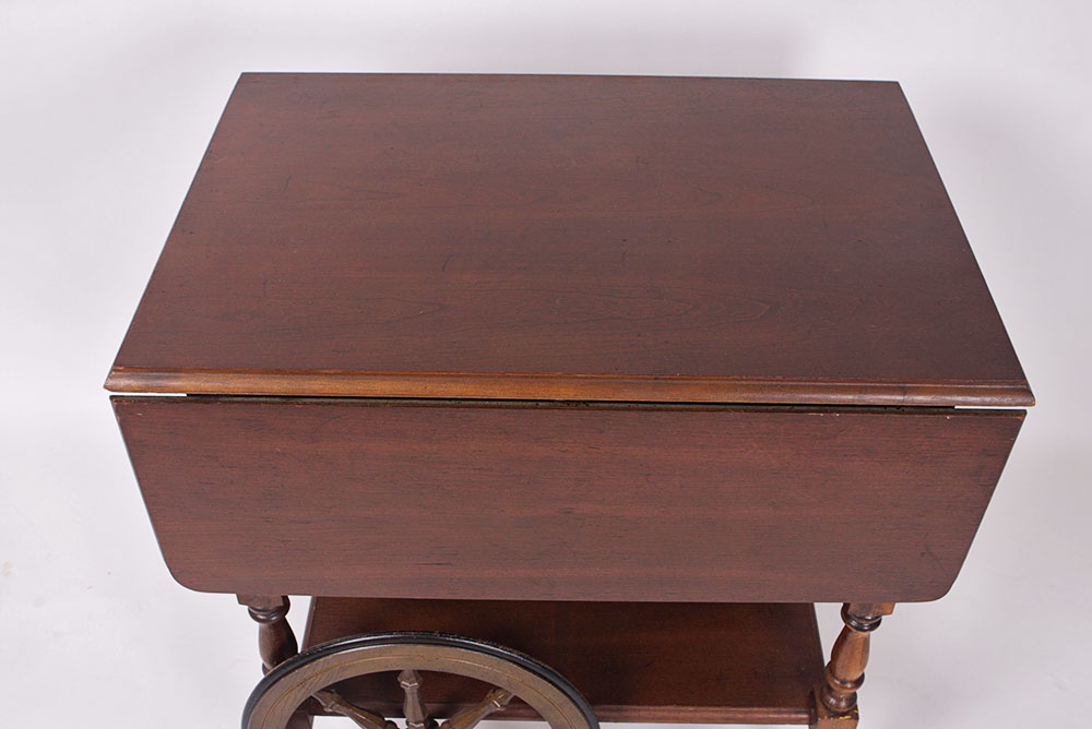 Vintage Wooden Tea Cart on Casters
