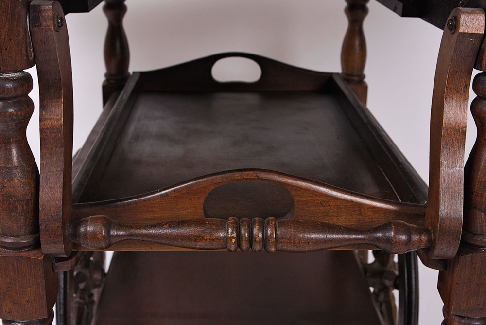 Vintage Wooden Tea Cart on Casters