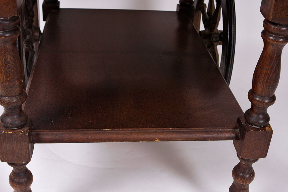 Vintage Wooden Tea Cart on Casters