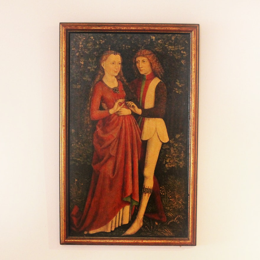 "The Two Lovers" Vintage Reproduction Print from Swabian School