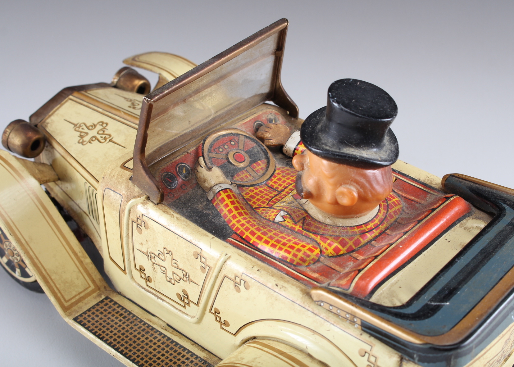 Vintage Alps "Grandpapa" Battery Operated Tin Car