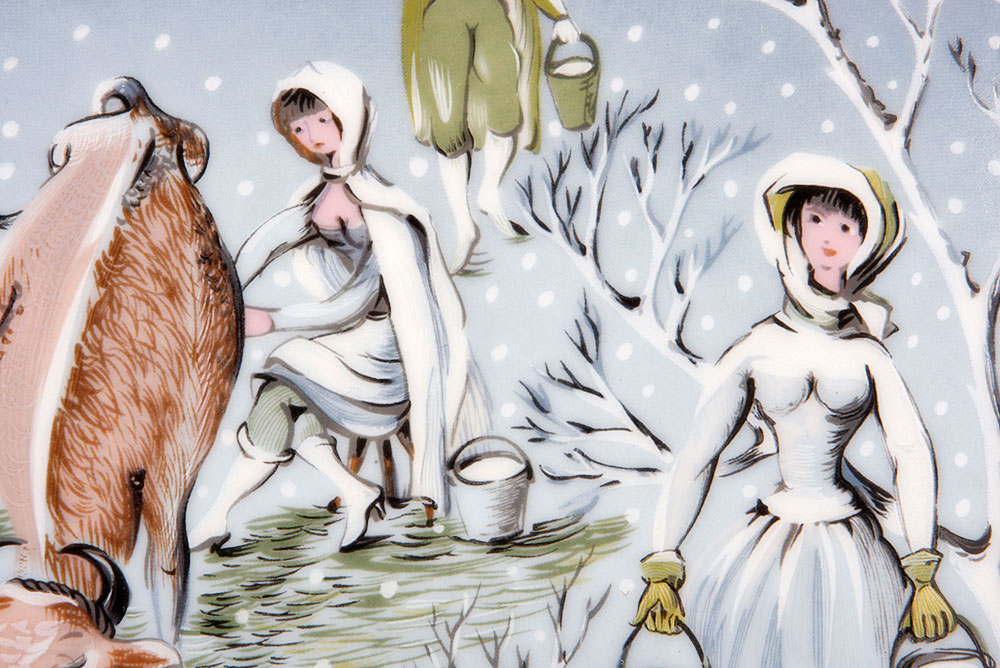 Set of Five Christmas Plates