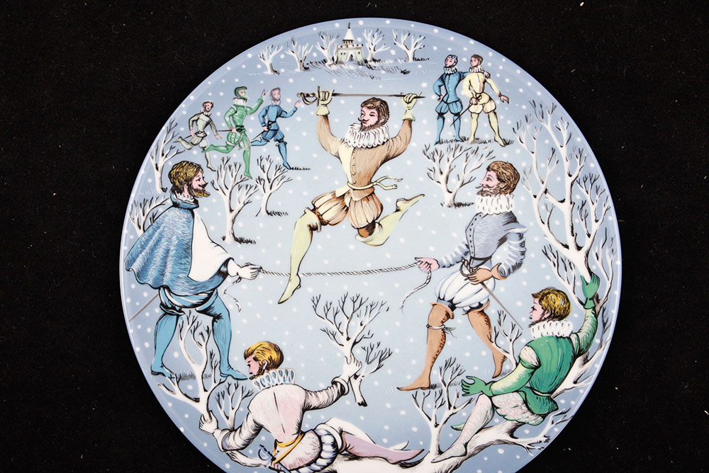 Set of Five Christmas Plates