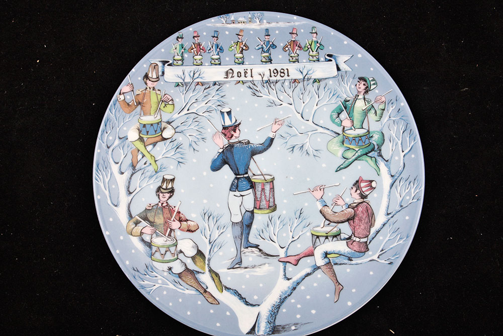 Set of Five Christmas Plates