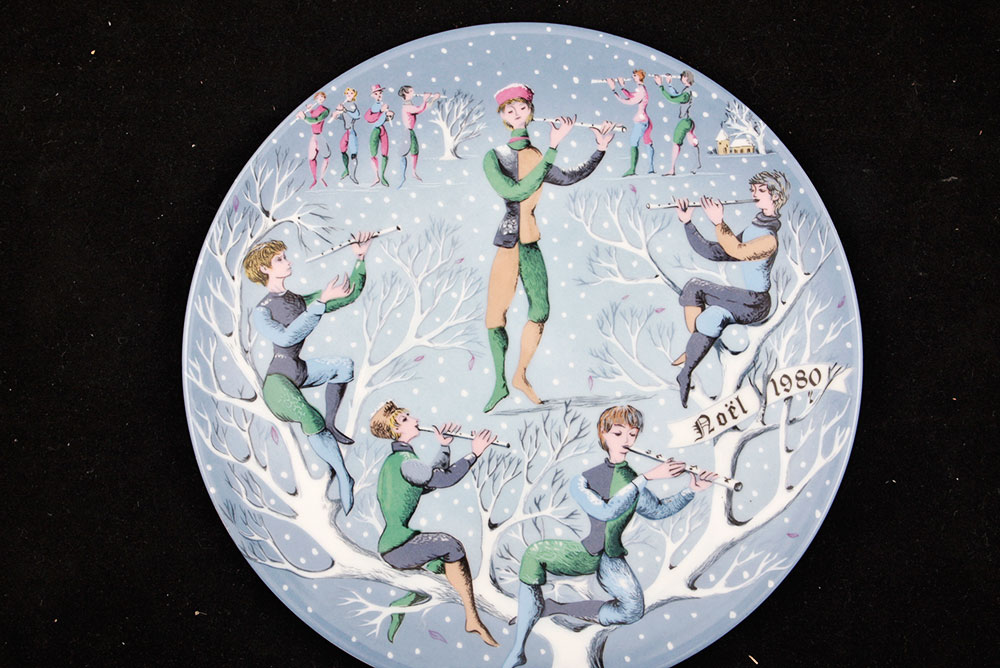 Set of Five Christmas Plates