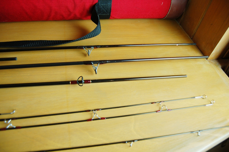 DB Dun Fly Fishing Rod Hard Case and Four Fly Fishing Rods