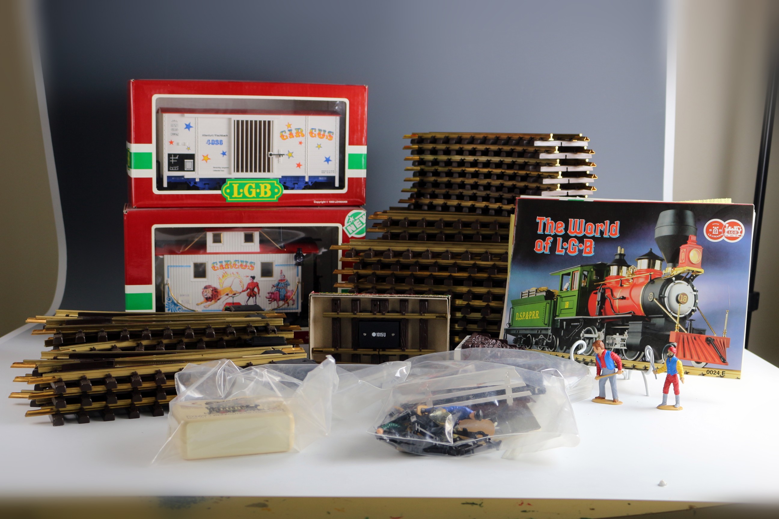 LGB Train Set and Two Circus Cars