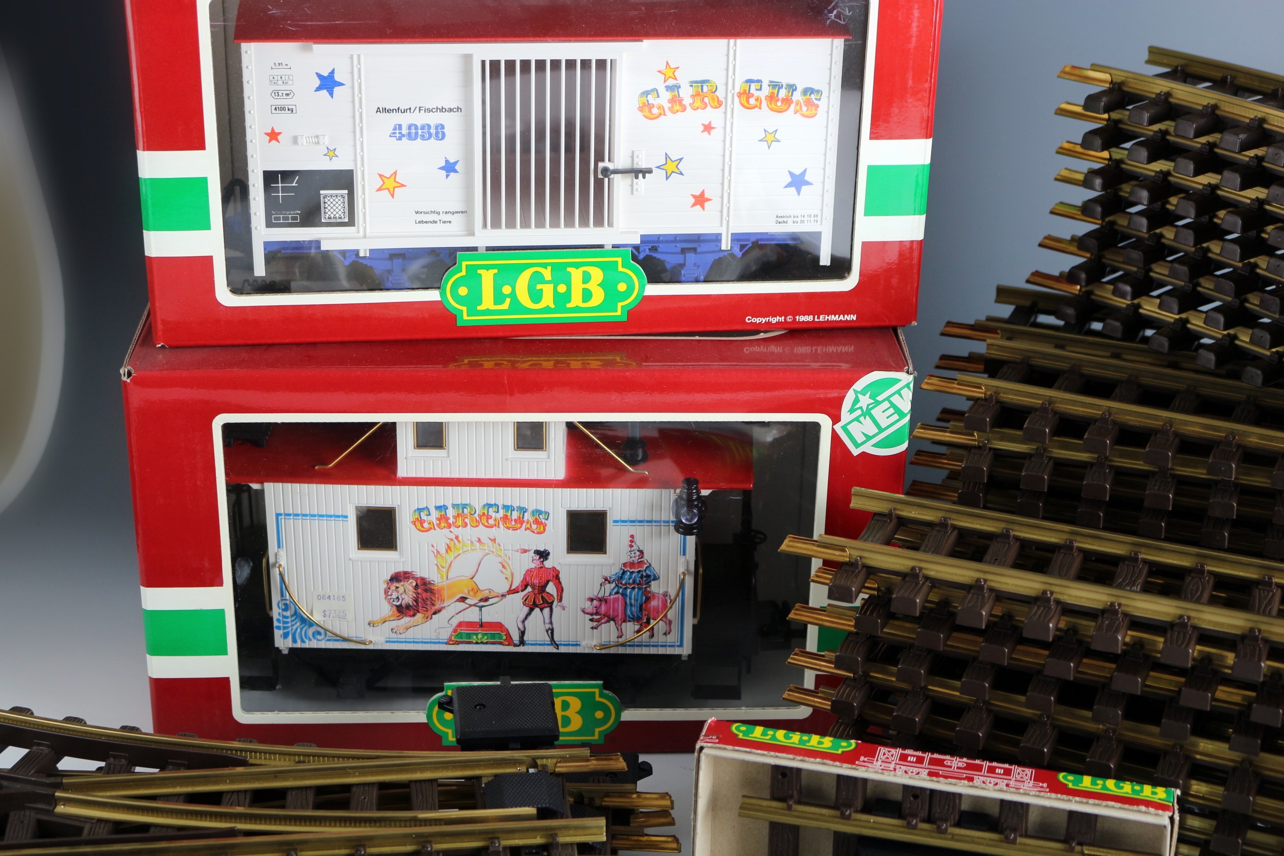 LGB Train Set and Two Circus Cars