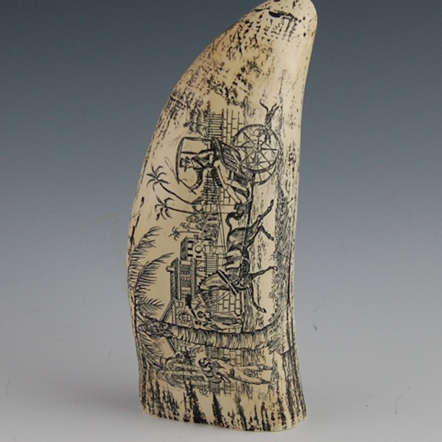 Scrimshaw Whale Tooth Replica