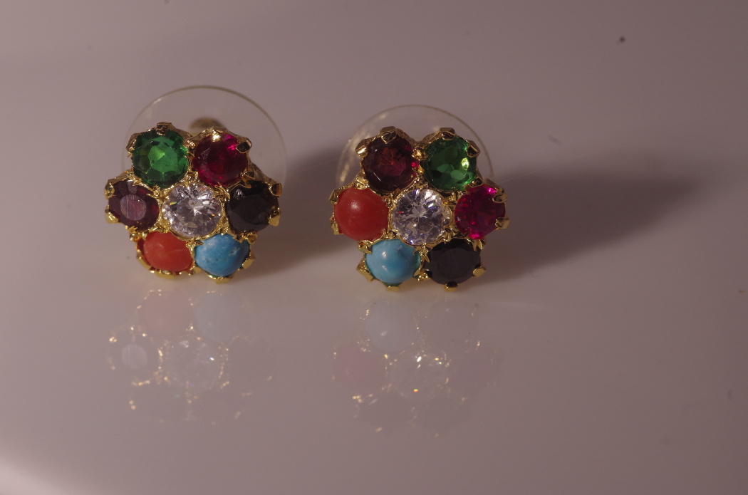 Vintage Cloisonne Miniature Box, Pin and Seven-Planet Earrings