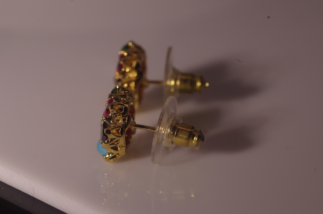 Vintage Cloisonne Miniature Box, Pin and Seven-Planet Earrings