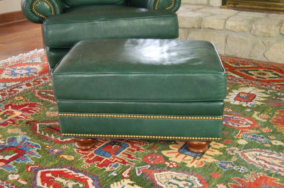 Leathercraft Leather Lounge Chair and Ottoman