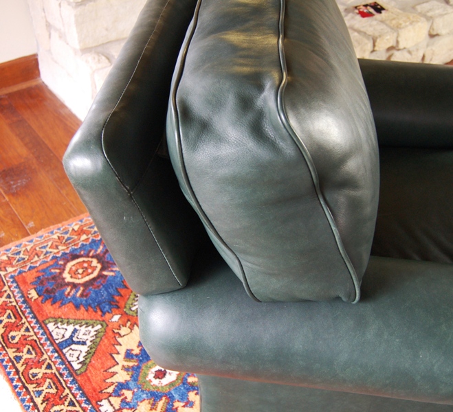Leathercraft Leather Lounge Chair and Ottoman