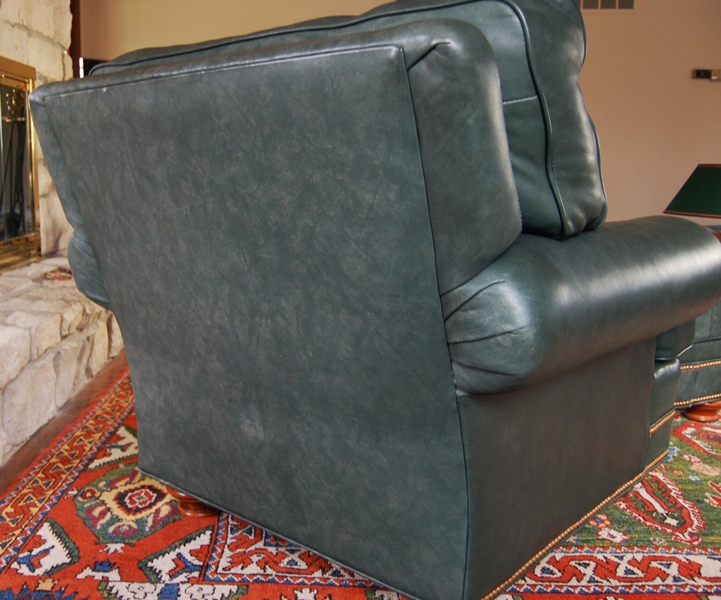 Leathercraft Leather Lounge Chair and Ottoman