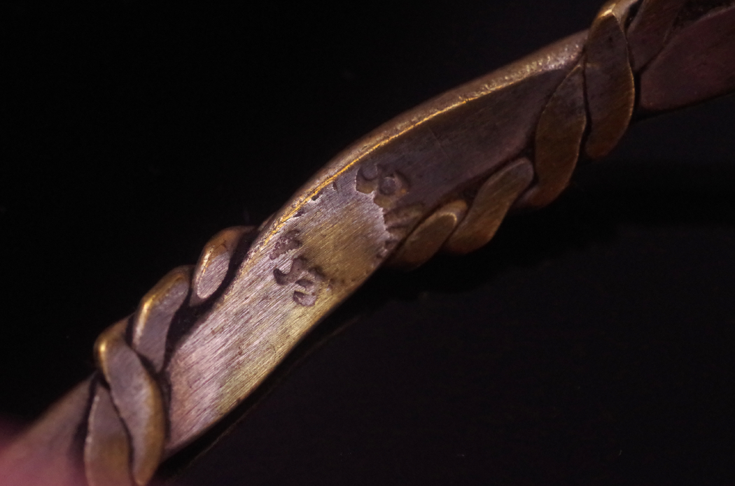 Sterling Silver Cross and Handmade Gold Washed Sterling Bracelet