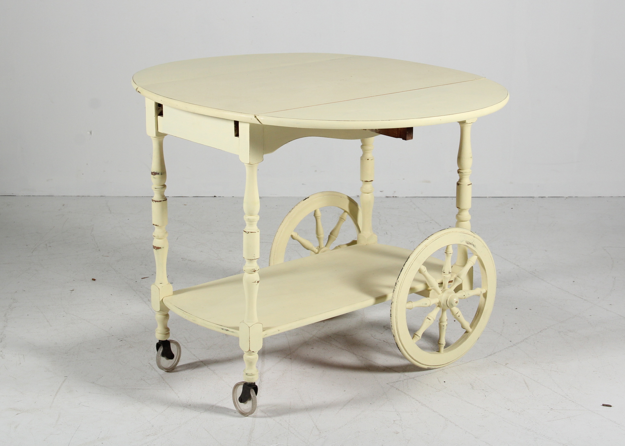 Painted Wooden Tea Cart