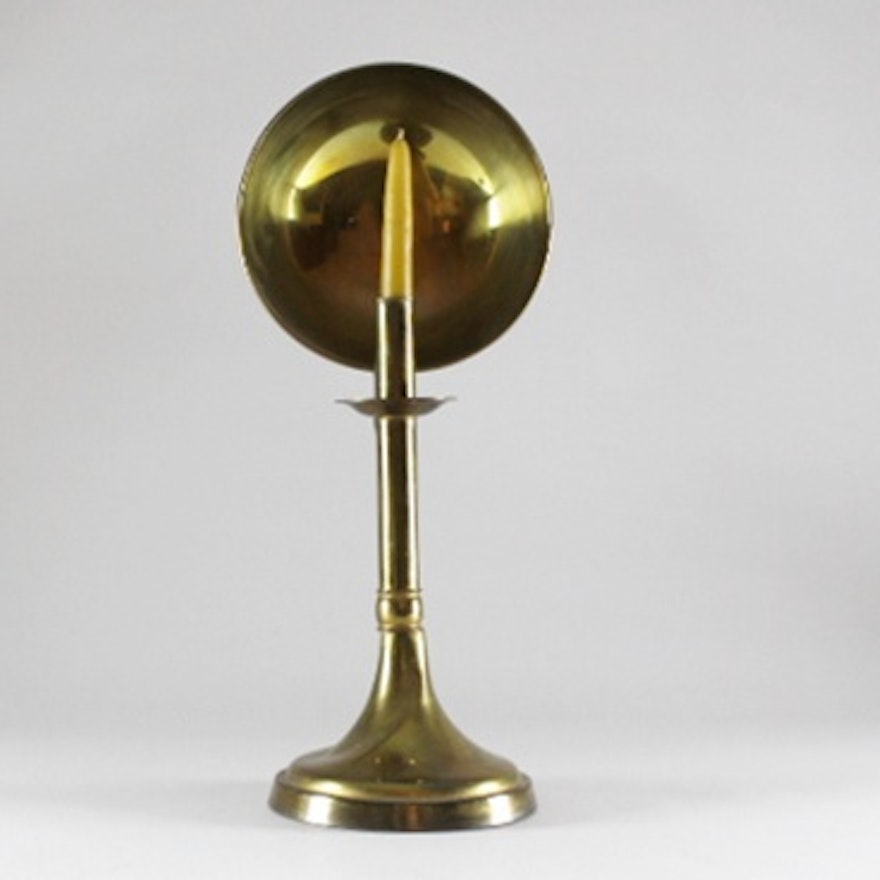 Antique Brass Candlestick w/ Dome