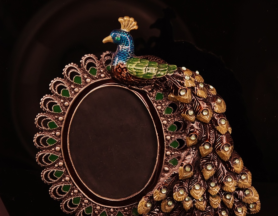 Bejeweled Peacock Picture Frame, Crystal Pin and More
