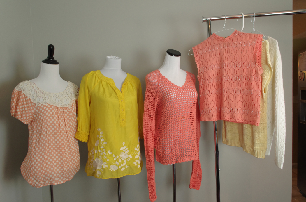 Collection of Women's Vintage Tops and Sweaters  in Pastels