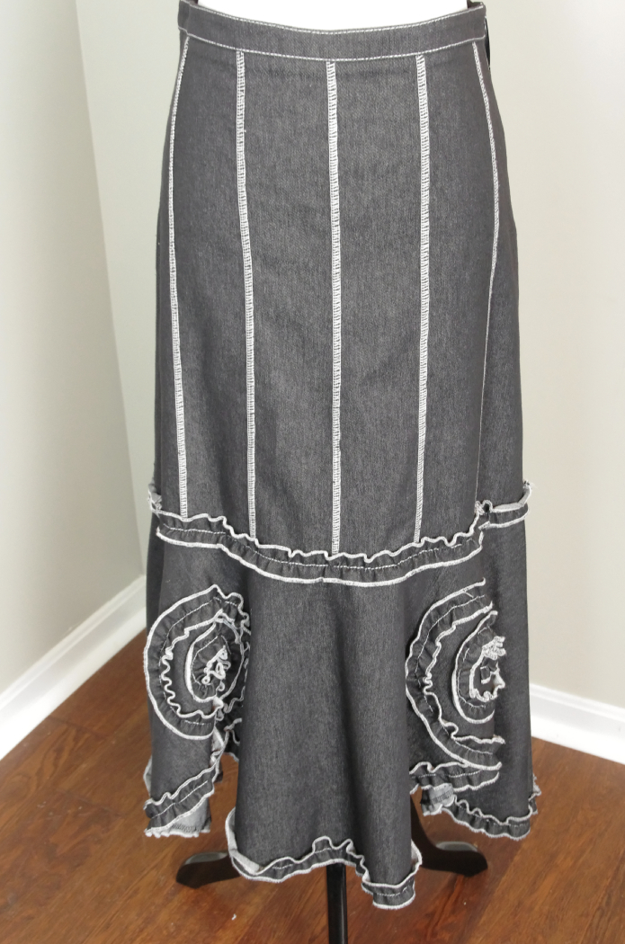 Designer Denim Outfit with Svetlana Skirt and Hot Kiss Jacket