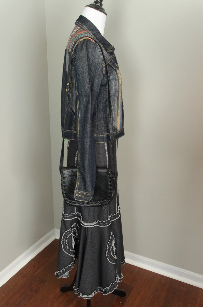 Designer Denim Outfit with Svetlana Skirt and Hot Kiss Jacket