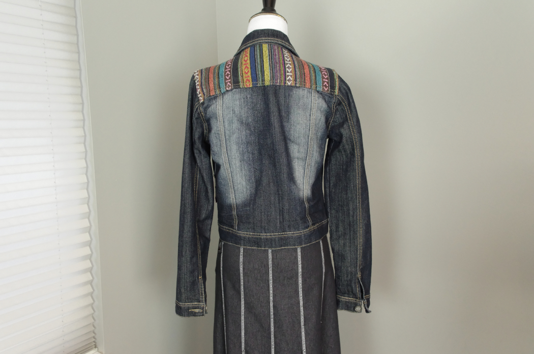 Designer Denim Outfit with Svetlana Skirt and Hot Kiss Jacket