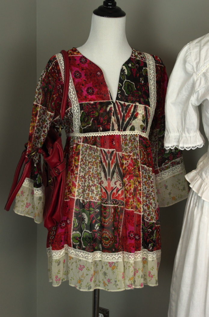 Vintage Clothing and Purses in White and Red Tones